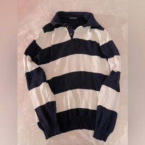 Brandy Melville Stripped Dark Blue and White Knit Sweater